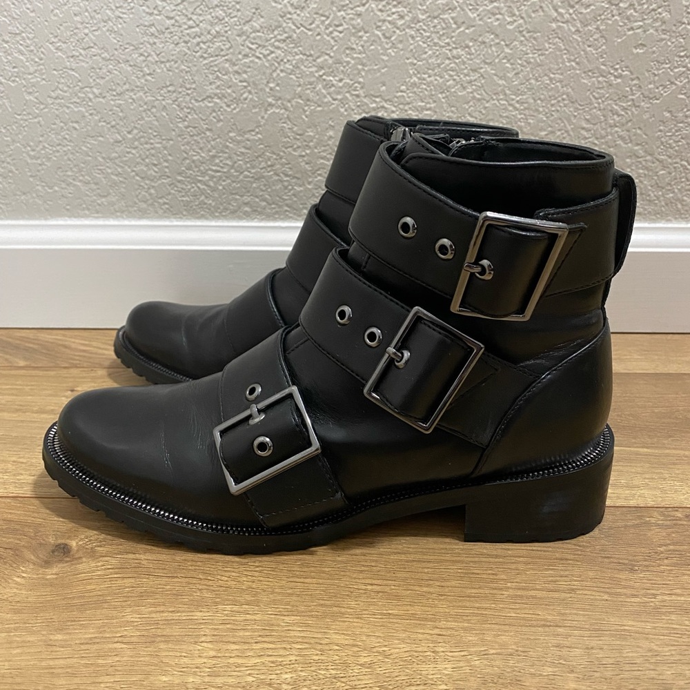 Blondo Camila Black Moro Leather Bootie